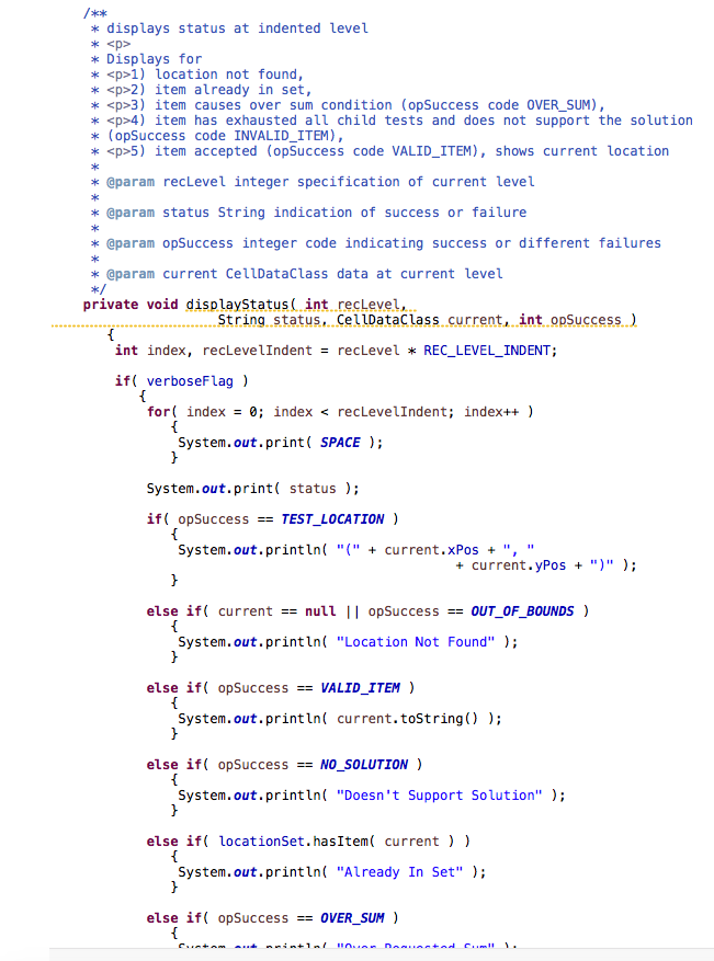 constant specification of number of spaces * for each recursive level indent