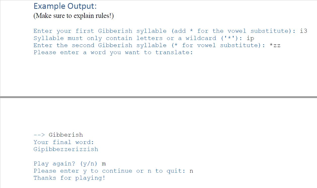 Project Specification create a python (3.7.1) program for the following details given