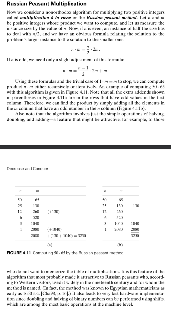 Use recursion to solve theRussian Peasant Multiplication problem defined on pages