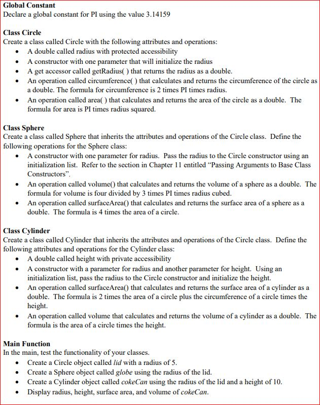 C++ Global Constant Declare a global constant for PI using the value
