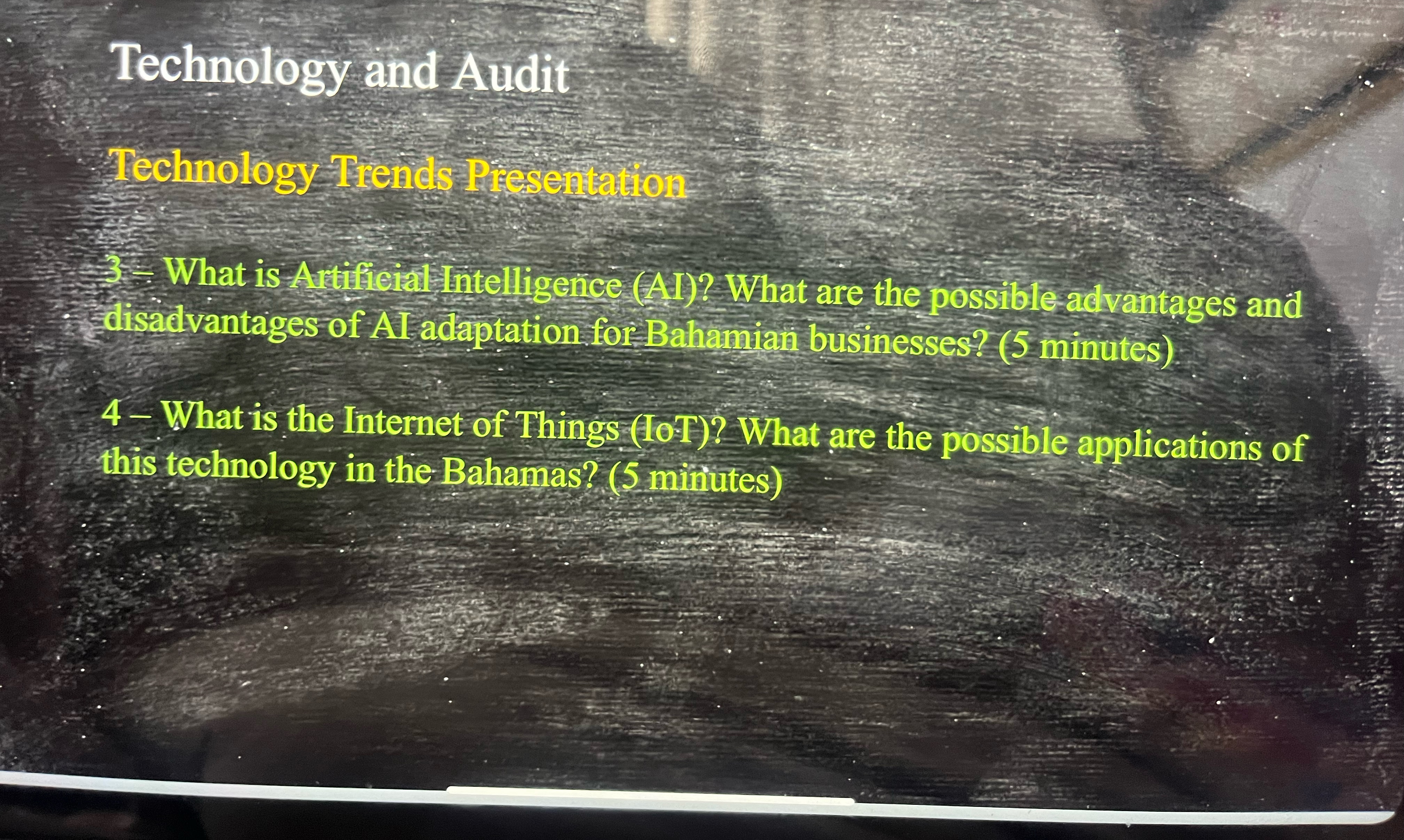  Technology and Audit Technology Trends Piesentation Create a five-minute PowerPoint presentation