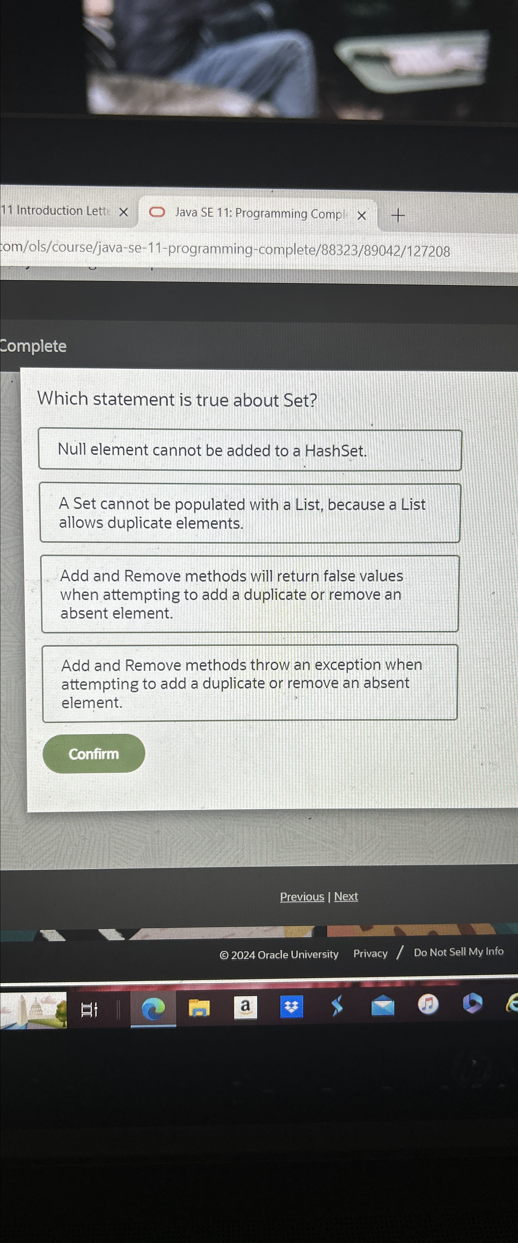  11 Introduction Lett Java SE 11: Programming Compl tom/ols/course/java-se-11-programming-complete/88323/89042/127208 Complete Which