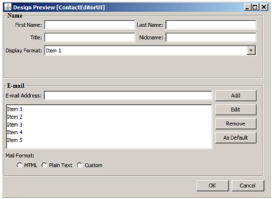 Create the user interface using swing components and write the code to