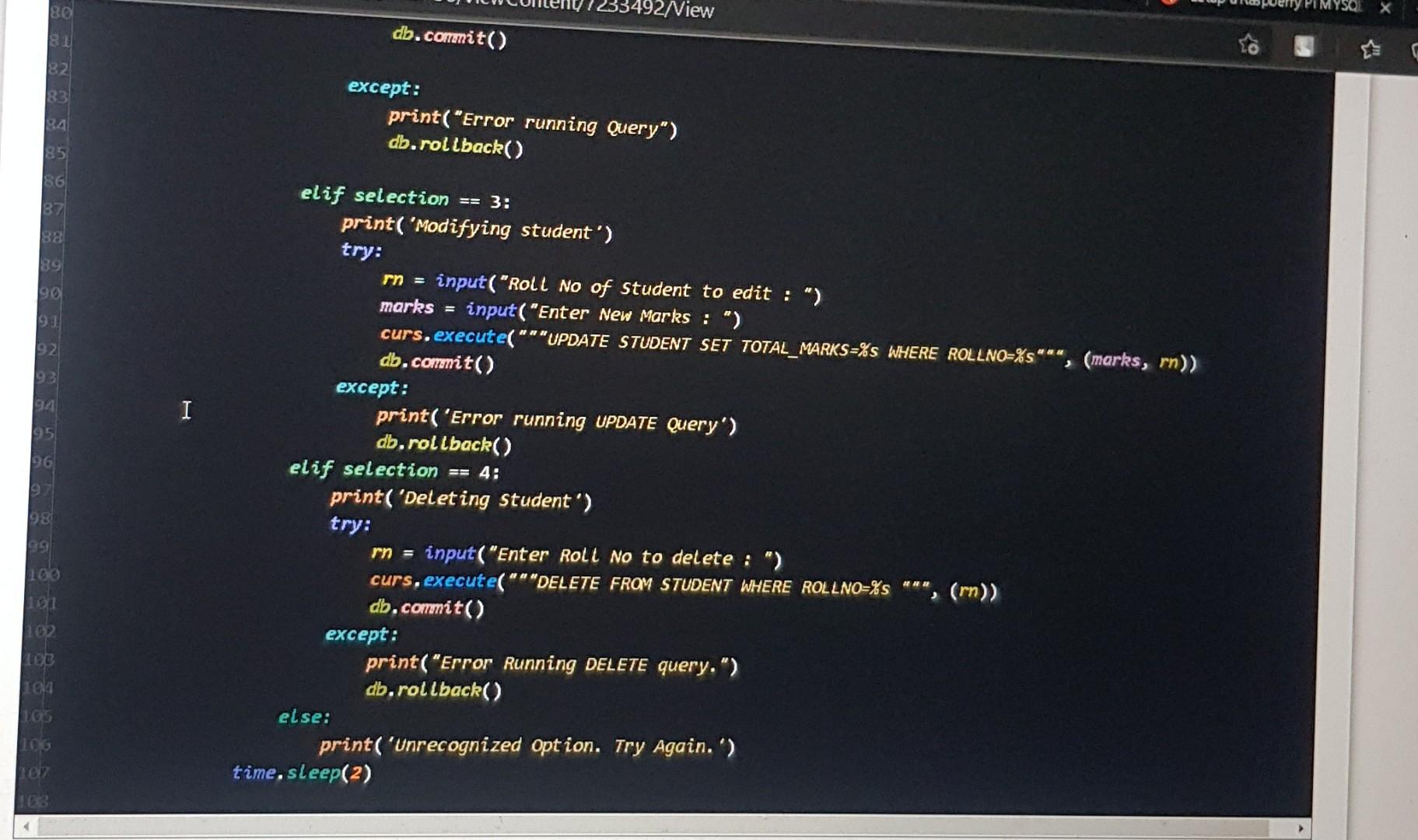 create the following: 1. A database with the name ETEC224 2. The