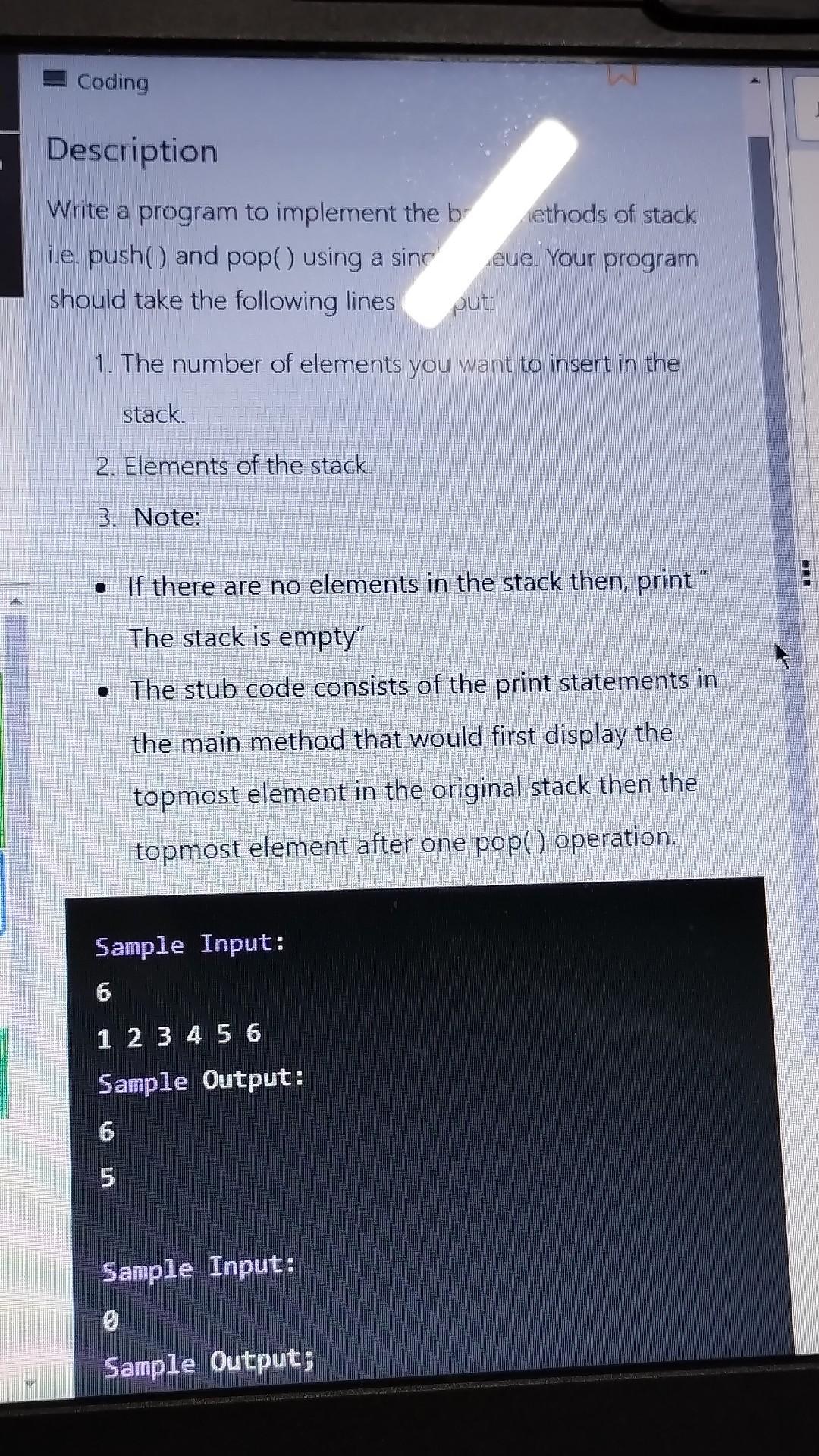  Java programs Description Write a program to implement the blethods of