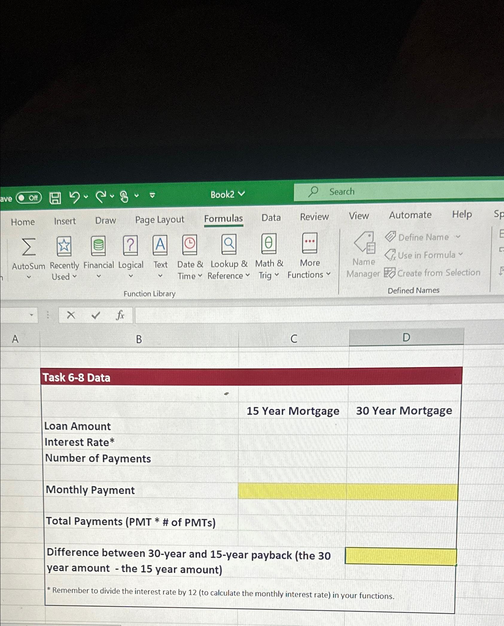  Page Layout Formulas Data Review View Automate Help ?,A,C,a,O,cdots Logical Text