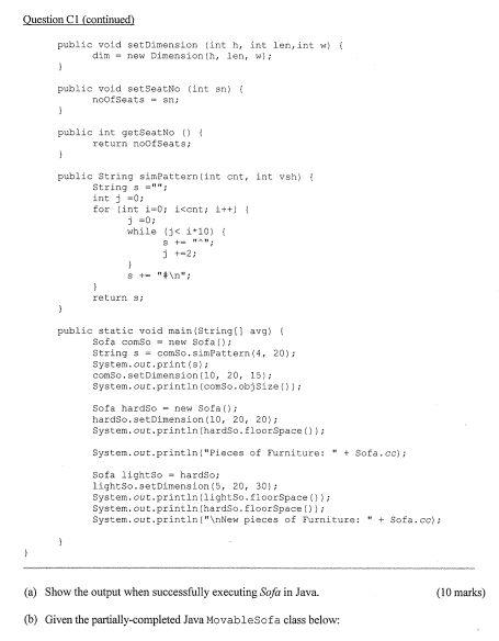 (continued) You are required to fill in the code so that it