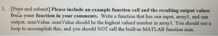  Include an example function call and the resulting output values from