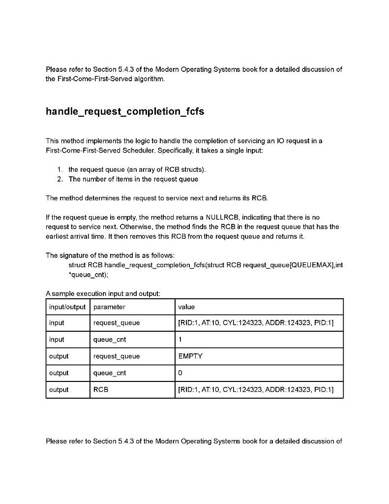 system is managed by using a data structure called the Request Control
