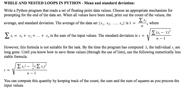  Python only, please! WHILE AND NESTED LOOPS IN PYTHON - Mean