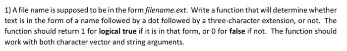 using MATLAB 1) A file name is supposed to be in the