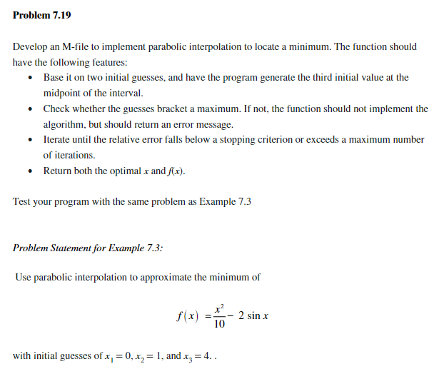  Please submit a working matlab script Develop an M-file to implement