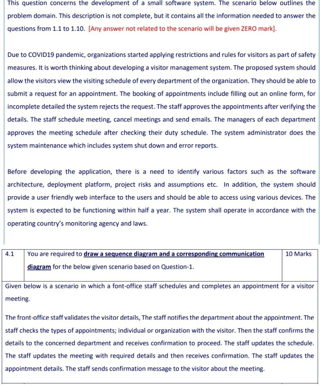  This question concerns the development of a small software system. The