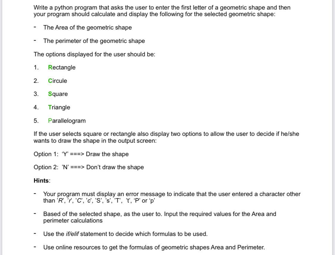  Write a python program that asks the user to enter the