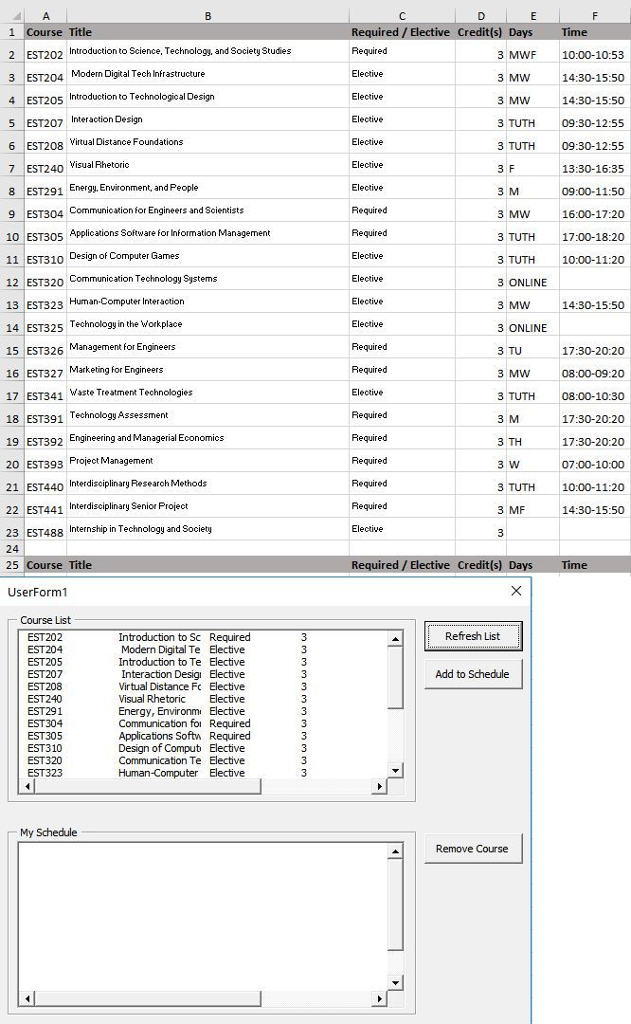 Private Sub CommandButton1_Click() ListBox1.ColumnCount = 6 ListBox1.RowSource = "A2:F23" ListBox2.ColumnCount =