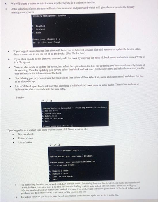  We will creates menu to select a user whether he she