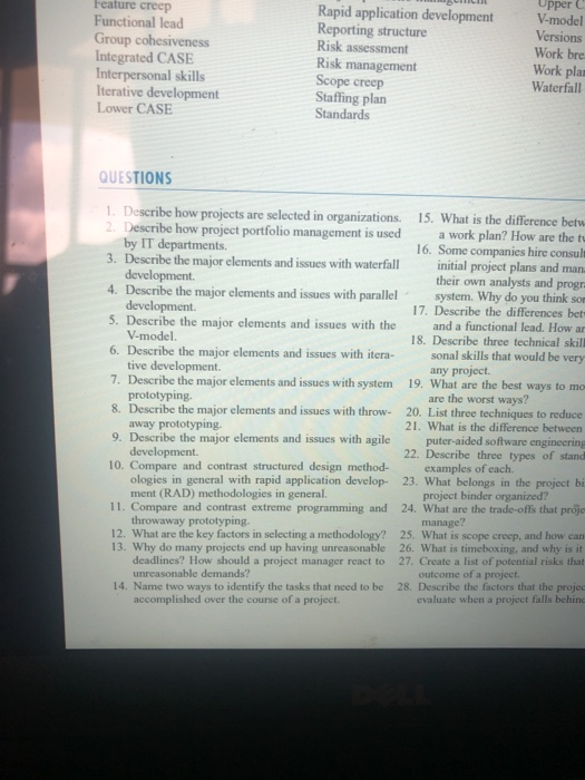  Upper C V-model Versions Work bre Feature creep Functional lead Group