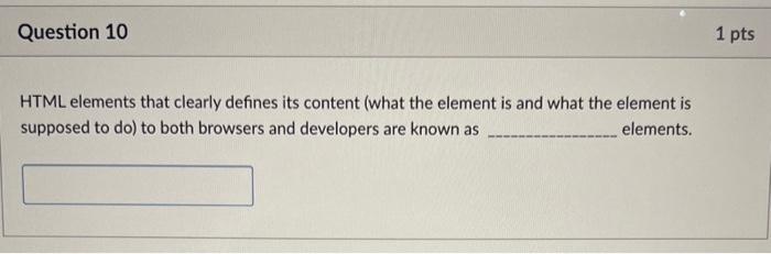  HTML elements that clearly defines its content (what the element is