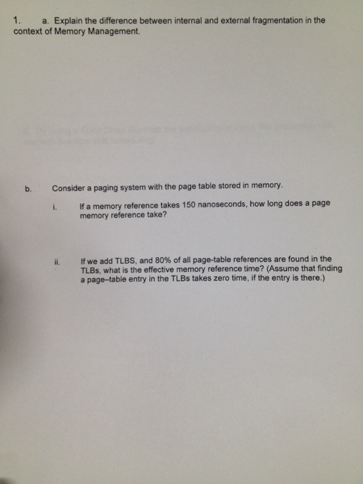  Explain the difference between internal and external fragmentation in the context