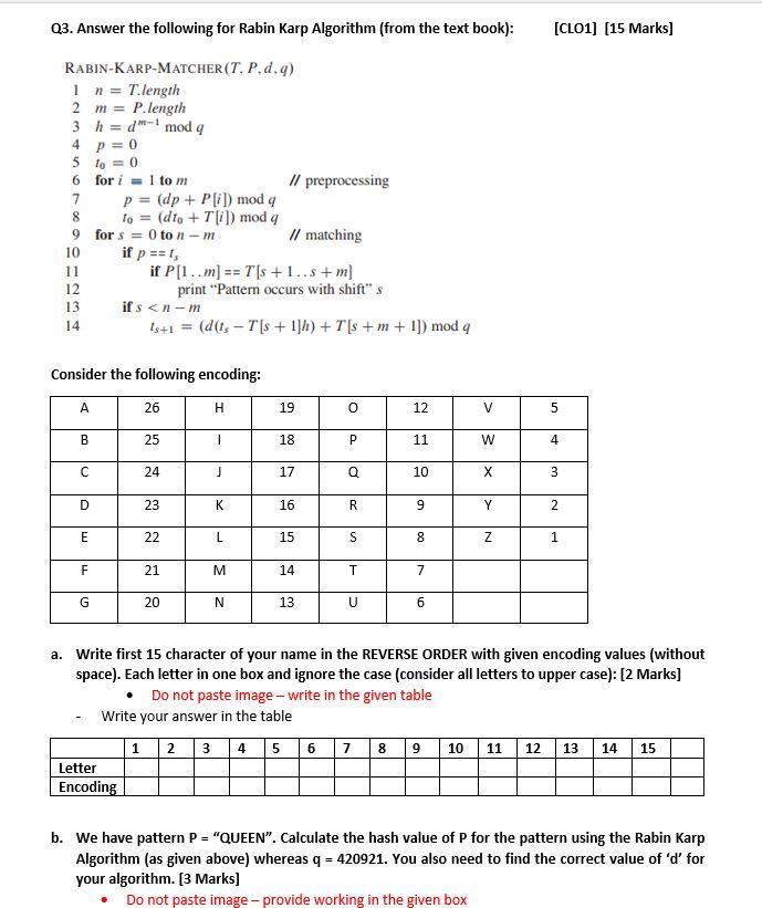  URGENTLY ANSWER REQUIRED!! PYTHON . Q3. Answer the following for Rabin