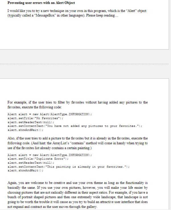 year doesn't show up: Here is my Output: Text code: Gallery.Java package