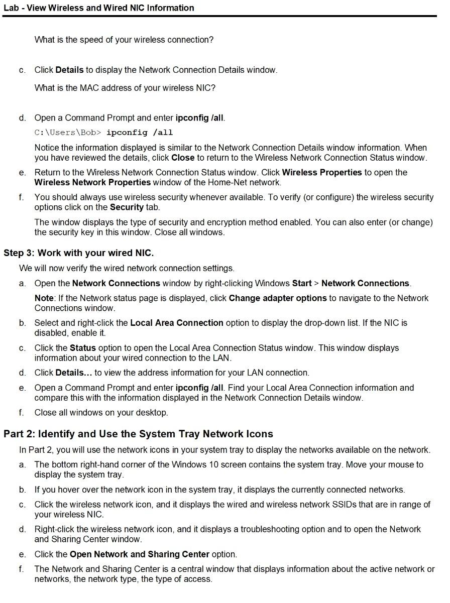 Identify and Work with PC NICs Part 2: Identify and Use the