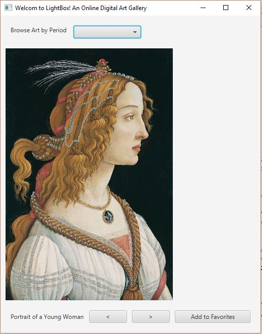 gallery; import javafx.application.Application; import javafx.event.ActionEvent; import javafx.event.EventHandler; import javafx.stage.Stage; import javafx.scene.Scene; import