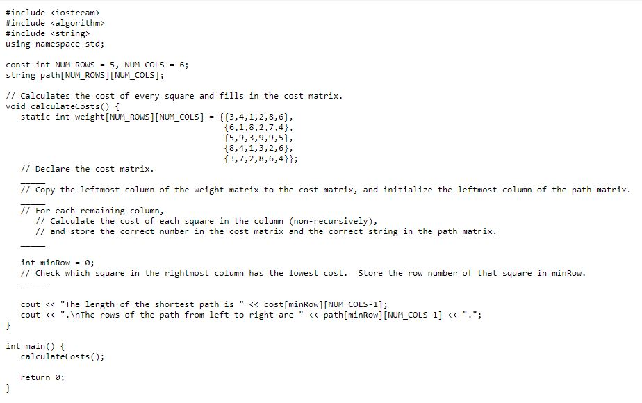 ) Below is the Question, Template and the output of shortest path