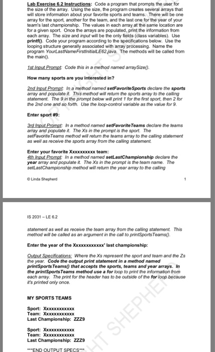  Cod e a program that prompts the user for the size