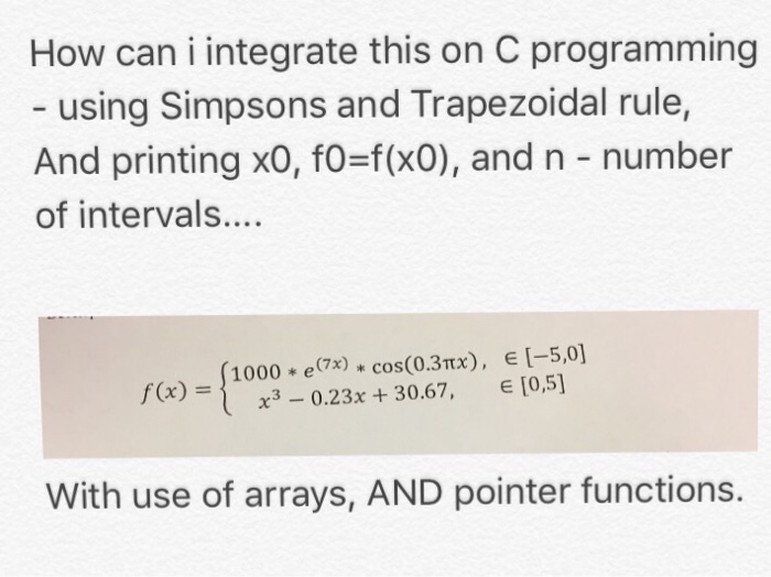  How can i integrate this on C programming - using Simpsons