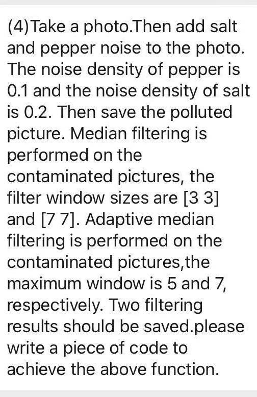  i need the code in Matlab please (4) Take a photo.Then