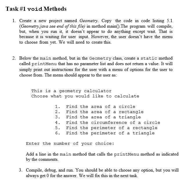 Chapter 6 Computer Programming Lab - Methods ////////////////////////////////////////////////////////////////////////// [Please answer Task 1