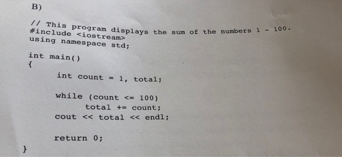 the sum of two numbers. #include using namespace std; int main() int