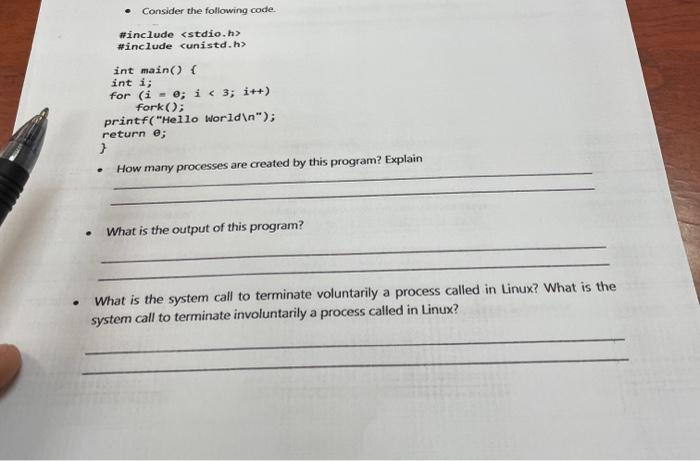  \#include staio. h \#include cunistd.h> int main() \{ int i; for