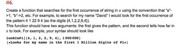 This is a Mathematica question #6 Create a function that searches for