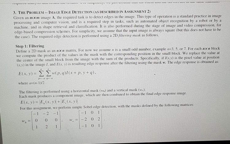 This program should be written in C Language This problem is Sobel