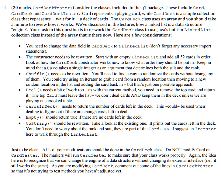 //Card package question1; /** * A Card object encapsulates a standard playing
