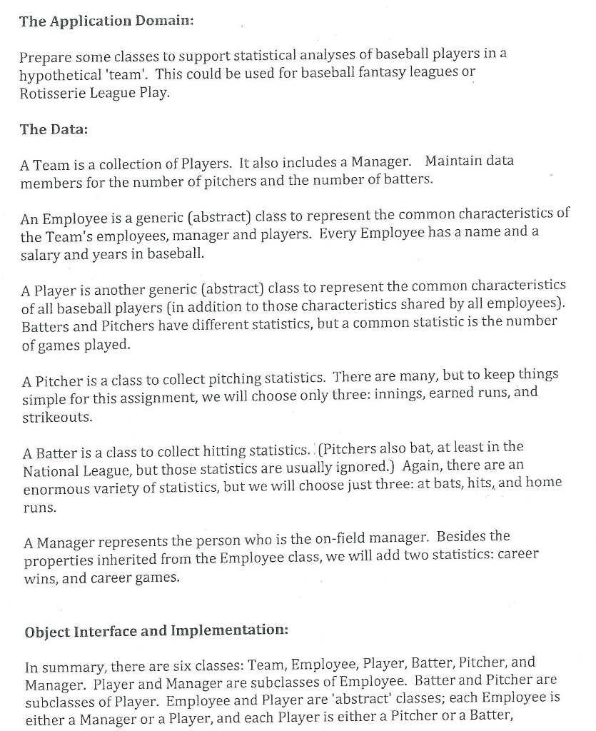 Java - OOP The Application Domain: Prepare some classes to support statistical