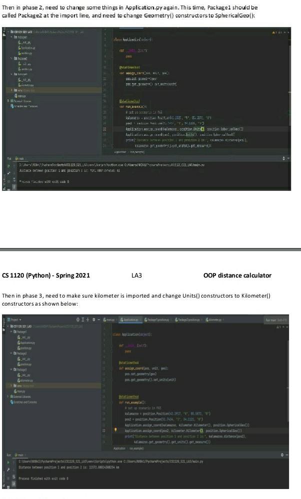 Python to determine the distance between two real world objects in different