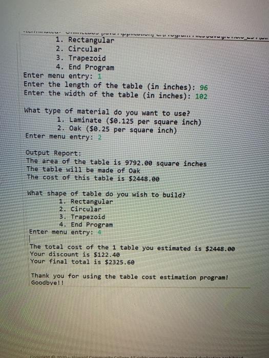 assure that the menu item entered is valid. If an invalid entry
