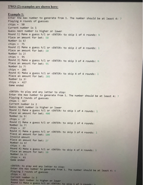 enters a positive number that is at least 4, e.g., 7. A