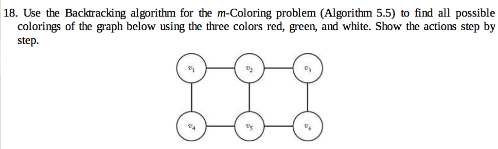 Foundation Of Algorithm 18. Use the Backtracking algorithm for the m-Coloring problem