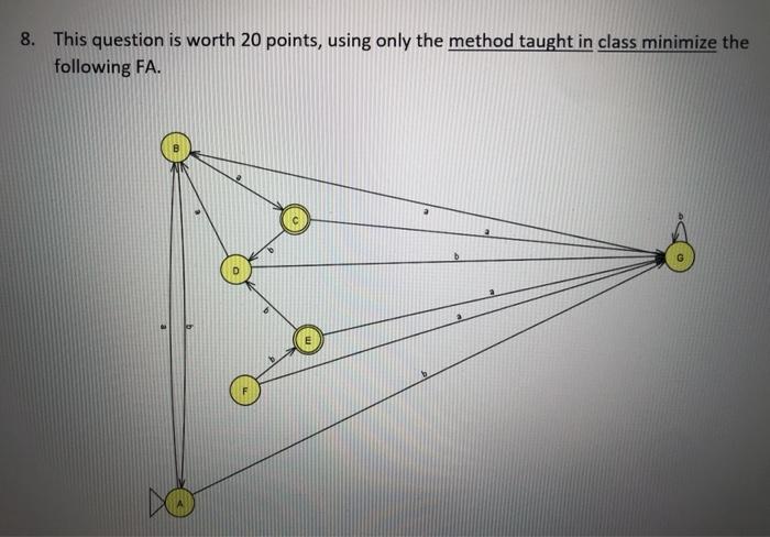  8. This question is worth 20 points, using only the method