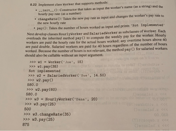 Please answer question 8.22 in python 3 