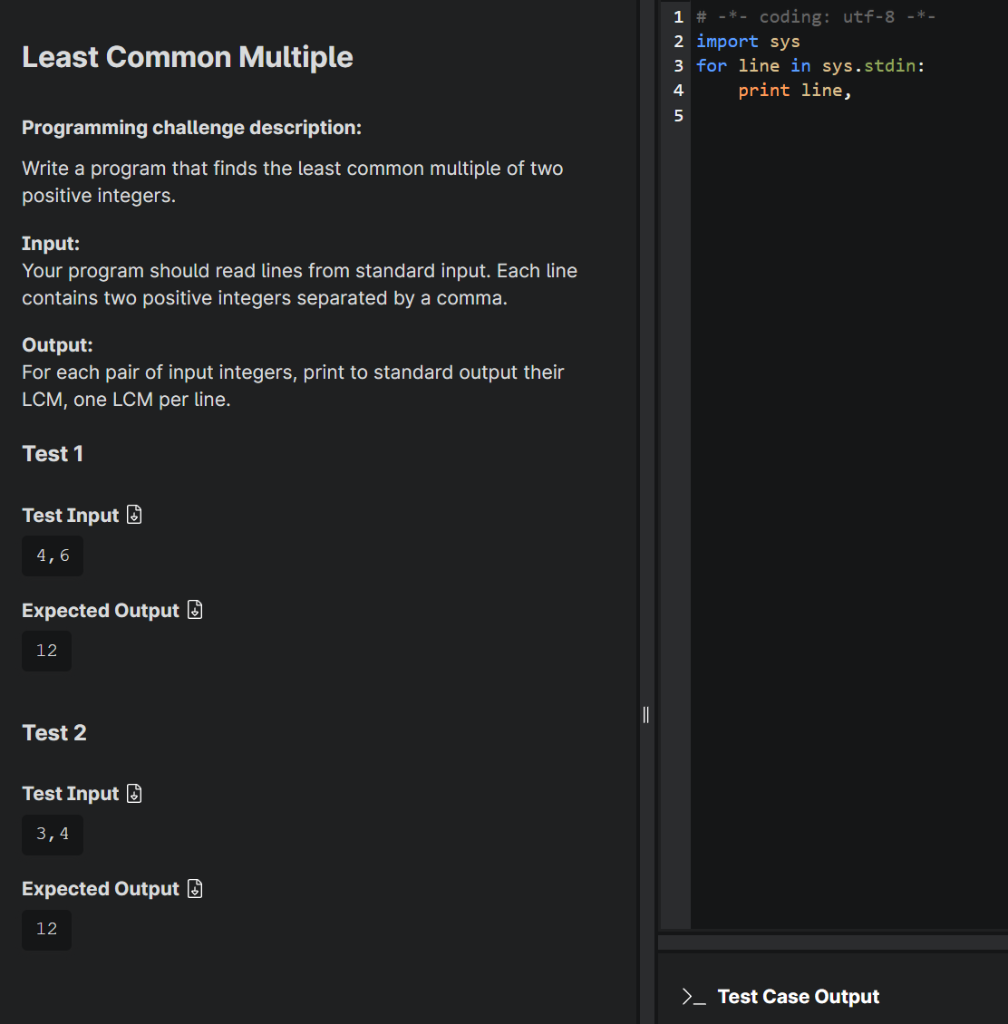  Please use python Least Common Multiple 1 # -*- coding: utf-8