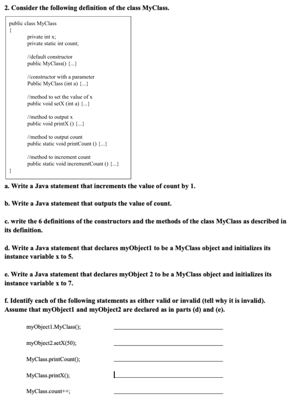 Please help. Can use Eclipse. 2. Consider the following definition of the
