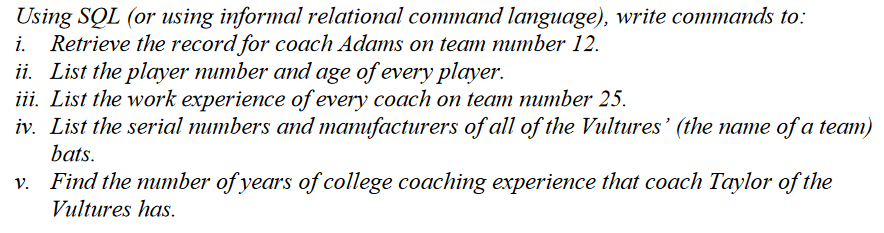 Here are few questions about Database System using informal relational SQL