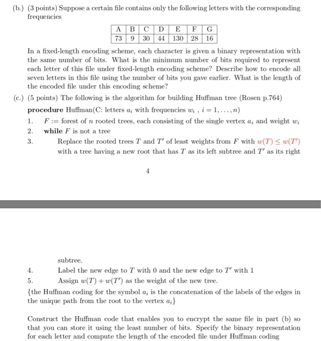 binary strings to represent symbols depending on the frequency of each individual