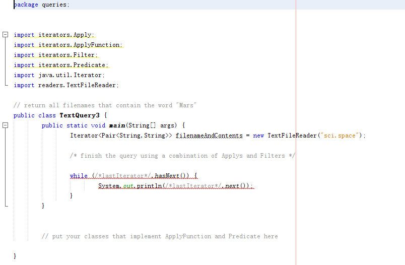 (E) 19 21 @Override 22 public out T next 24 26