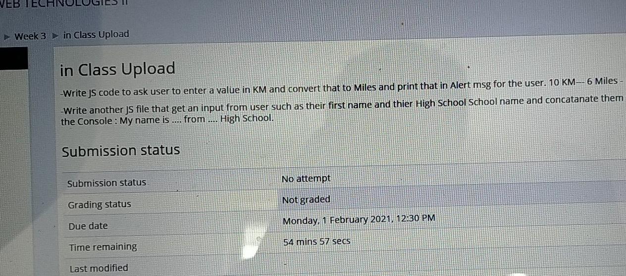  VEB TECHN Week 3 in Class Upload in Class Upload -Write